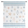 thumbnail image 2 of Coastal Christmas Semi Sheer Curtains Drapes for Living Room,Bedroom,French Doors Window 63 Inches Long,Xmas Tree Starfish Beach Blue Striped Rod Pocket Chiffon Curtain Drapery Voile Draperies Panel, 2 of 6
