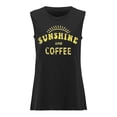 thumbnail image 4 of WEIWEN Sleeveless Tops for Women Summer Casual Sunshine and Coffee Printed Athletic Workout Shirts Loose Fit Womens Tank Tops Black, S, 4 of 5