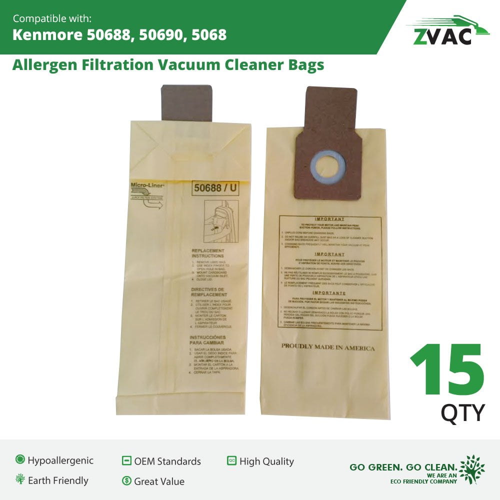 Kenmore 20-50688 20-50690 Style U Vacuum Cleaner Bags # Panasonic U-2,U2 bags 