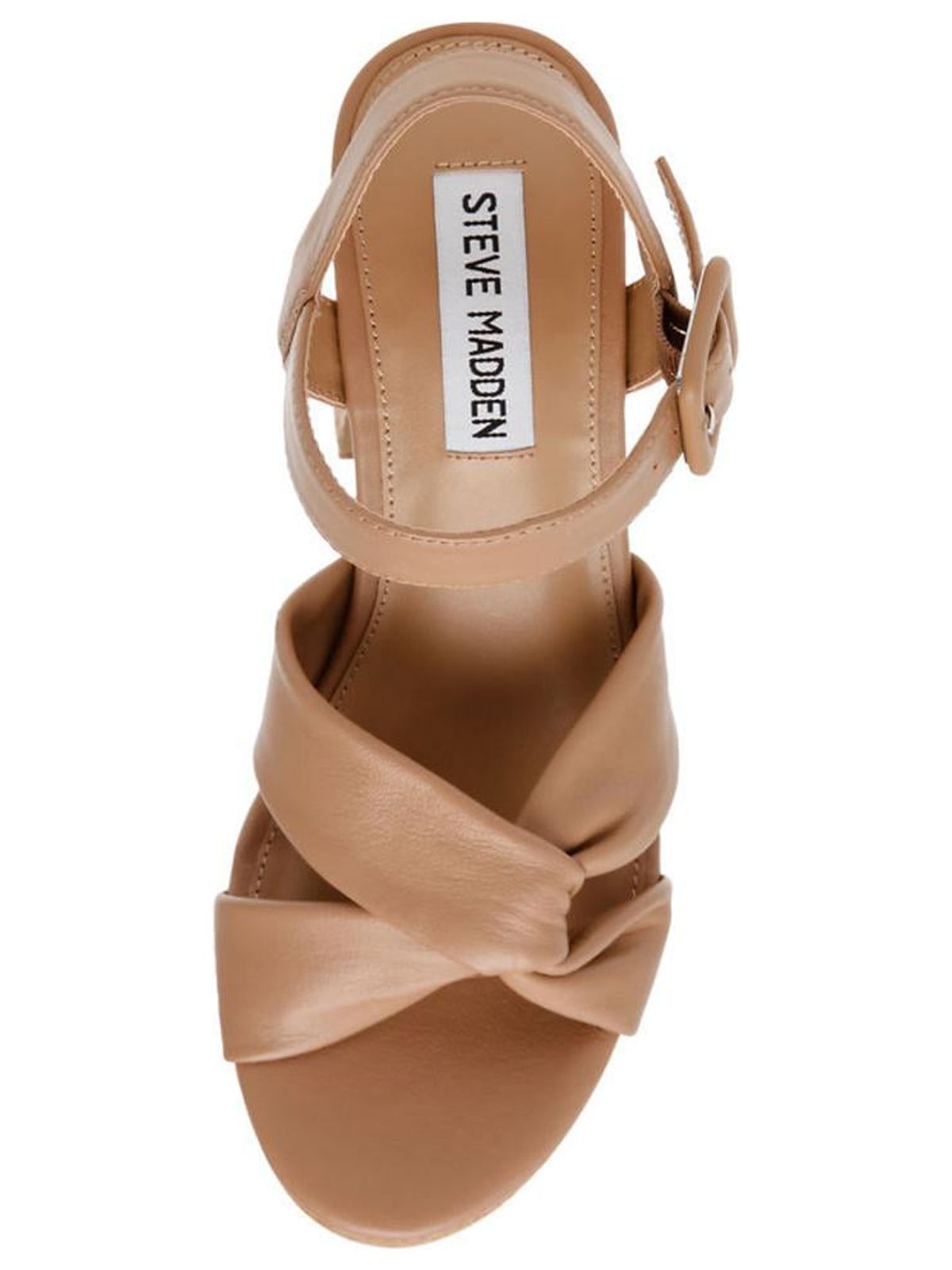 Steve Madden Womens Cacy Leather Ankle Strap Platform