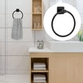 thumbnail image 2 of Uxcell Towel Ring Wall Mounted Zinc-alloy Waterproof 5.5" Ring Matte Black, 2 of 6