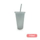 thumbnail image 3 of Bearachild Vaso para beber con tapa y pajita Botella reutilizable de plástico PP PP para batido de jugo de café de bebida fría Mostrada Blanco 710ml Bearachild HA007952-06, 3 of 6