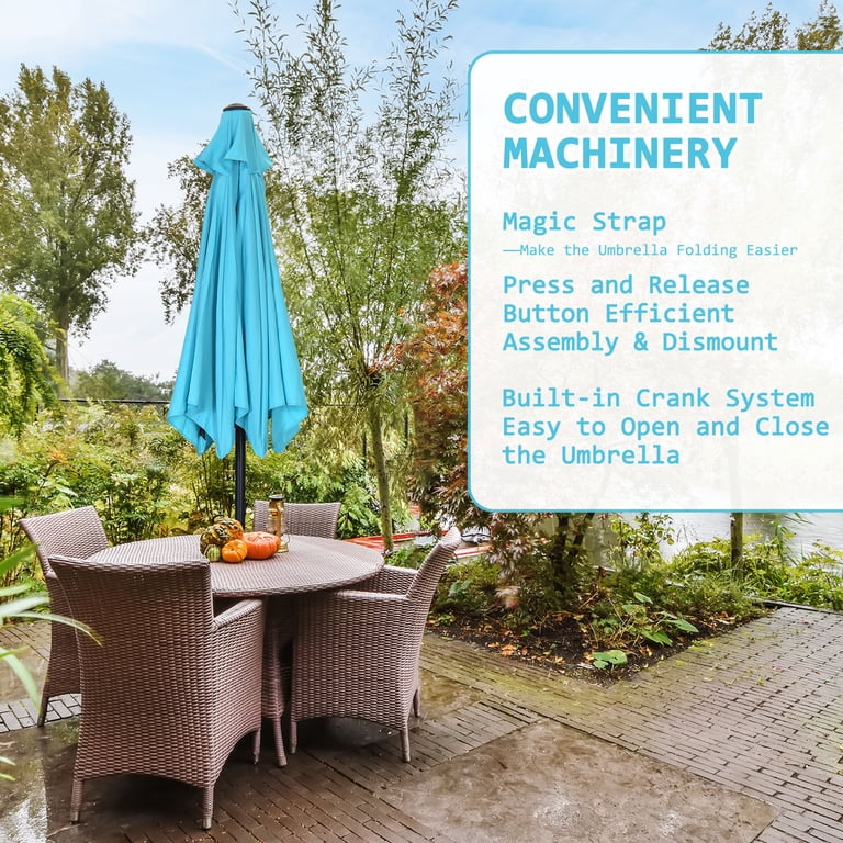 7.5 blue crank tilt market patio umbrella 7.5ft Patio Market Umbrella,Push Button Tilt Crank Umbrella - On Sale -  Overstock
