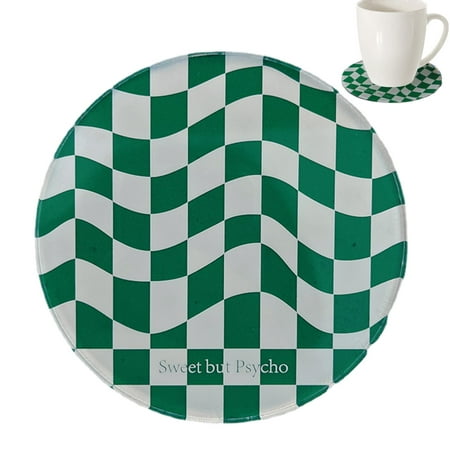 

Coaster Table Mat | Funny Acrylic Checkerboard Coasters For Drinks | Checkerboard Style Cups Mugs Mat Pad For Home Kitchen And Bar Decor