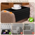 thumbnail image 3 of Dsseng 2 Pcs Sofa Arm Tray Easy Assembly Wood Couch Armrest Table Foldable Sofa Armrest Tray Table for Snack Phone Remote Beverage, 3 of 10