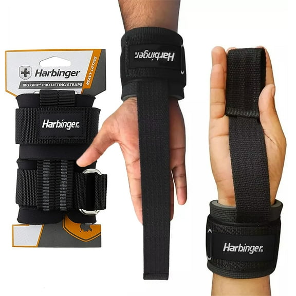 Harbinger Big Grip No-Slip Nylon Lifting Straps with DuraGrip (2pcs)