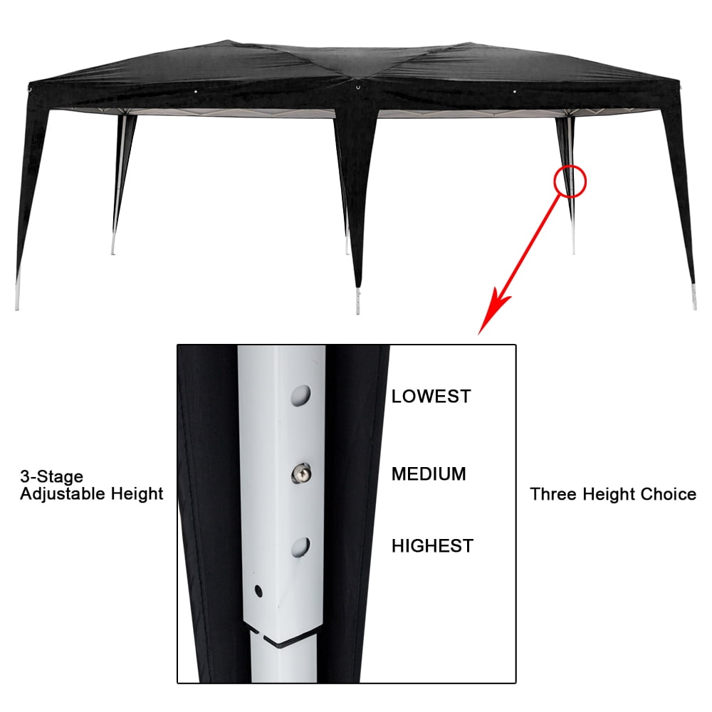 Kadyn Waterproof Patio Gazebo Tent, Six Sides Waterproof Tent with 4 windows, Camping Shelters for Outside, Black Kadyn Waterproof Patio Gazebo Tent, Six Sides Waterproof Tent with 4 windows, Camping Shelters for Outside, Black