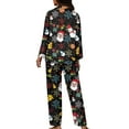 thumbnail image 2 of Renewold Colorful Snowflake Reindeer Pajama Tops Pants with Pockets 2 Pieces Durable Button Sleepwear Lounge Set Women Casual Christmas Long Sleeve Nightwear Size M, 2 of 6