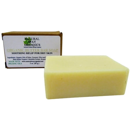 Natural Way Organics Organic Butter Bar Soap Soothing Relif For Dry Skin - 3 (Best Way To Get Rid Of Soap Scum On Glass)