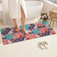 thumbnail image 4 of Pioneer Flower Floral Print Pattern Bathroom Rugs Mat, Non Slip Microfiber Bathroom Rug with Rubber Backing, Soft Mats for Bathroom Floor Tub Shower, 24"x60", 4 of 5