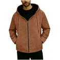 thumbnail image 2 of DPTALR George Men's Retro Solid Color Hooded Zip-Up Casual Jacket,Gold,Big and Tall Man XXS, 2 of 6