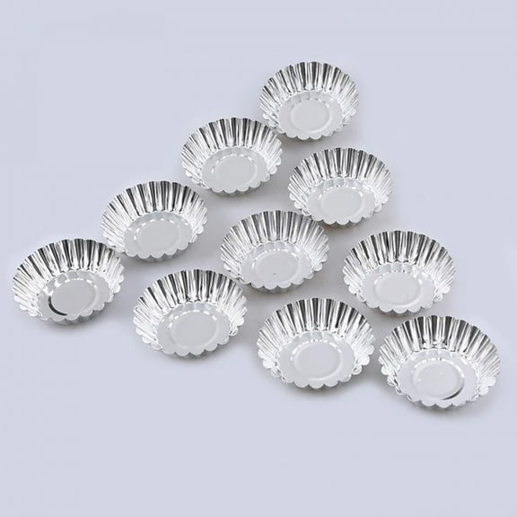 10Pcs Reusable Egg Tart Molds Aluminum Non-stick Tins Moulds Mini Tart Pans for Pie Cupcakes Muffin Chocolate Bakery Accessories