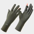 thumbnail image 2 of Lispipm Unisex Ice Silk Cool Touching Screen Gloves UV Sun Protected Breathable Full Finger Glove Fishing Travel Summer Accessory Green, 2 of 4