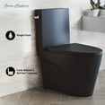 thumbnail image 2 of St. Tropez One-Piece 14" Rough-in 1.28 GPF Left Flush Elongated Toilet in Matte Black, 2 of 10