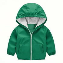 ZyeKqe Baby Boys Girls Raincoat Toddler Lightweight Full Zip Waterproof Hooded Rain Jackets Kids Windbreaker Coat