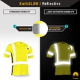 thumbnail image 3 of KwikSafety (Charlotte, NC) OPERATOR Short Sleeve Safety Shirt (w/ POCKET & Solid Reflective Tape) Class 2 ANSI OSHA High Visibility Construction Security Hi Viz Clothing Workwear Men | Yellow Large, 3 of 7