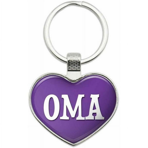 Oma - Names Female Metal Heart Keychain Key Chain Ring, Purple
