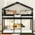 thumbnail image 2 of Kidkapers Quaint Twin House Bunk Bed: Wood Floor Frame with Tent, Kids' Playhouse Bed, Noise-Free, No Box Spring Needed, Espresso Finish, 2 of 5