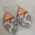 thumbnail image 5 of Geometric Triangle Arrow Leaf Print Sunflower Stripes Statement Women Earrings, 5 of 8