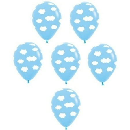 Loonballoon White Cloud Blue Sky Printed 6 Baby Shower Party