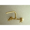 thumbnail image 3 of Kingston Brass Concord 8-Inch Adjustable Center Wall Mount Kitchen Faucet, Brushed Brass, 3 of 5