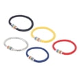 thumbnail image 3 of Juego de pulseras tejidas de 5 uds., pulseras de cuero trenzadas con cierre magnético, rojo, azul, plateado, amarillo, azul marino, para regalo, 3 of 5