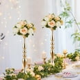 thumbnail image 6 of Nuptio Gold Centerpiece for Table ，20" Tall Gold Vase Centerpiece Flower Stand for Wedding Day Reception Event Party Anniversary  Set of 10, 6 of 13