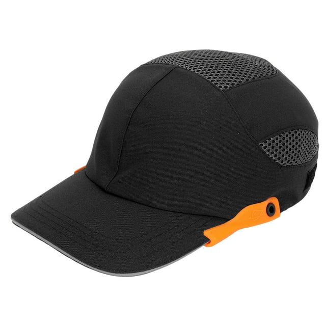 Bump Hat, Wide Application Protective Hat Hardhat Mesh Design For Sprots Black With Orange Edge