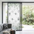 thumbnail image 2 of Non-Adhesive Static Cling Window Tint, Sage Green Eucalyptus Coastal Window Privacy Film Frosted, Beach Conch Jellyfish Insulated Windows Frosted Films for Living room, 35.4 x 78.7 Inches, 2 of 9