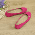 thumbnail image 5 of Miluxas Women's Suede Ballet Flats, Elegant Round Toe Slip-On Shoes with Gold Emblem, Stylish Comfort Flats for Work & Casual Occasions Hot Pink 9.5(43), 5 of 7