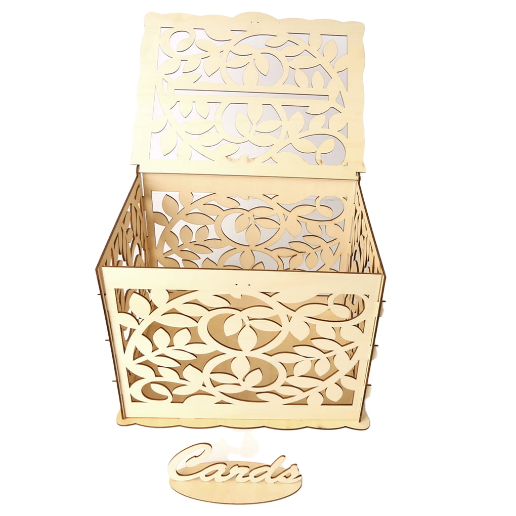 Sonceds Wedding Card Box Elegant DIY Card Reusable Personalized Collapsible  Envelop Gift Card Boxes