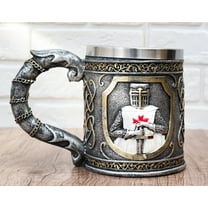 Scroll Patterned Coat Of Arms Medieval Templar Crusader Knight Tankard Mug 15oz