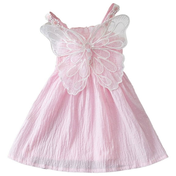 MHZLDYZ Summer Clothes for Girls Cotton Summer Children's Dress Girls Princess Dress Butterfly Net Red foreign Style Children's Skirt Children's Clothing Girls Outfits Size 7/8 (A,110)