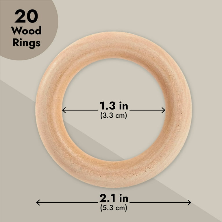20 Pack Unfinished Natural Wood Rings For Crafts, Macrame Projects, Jewelry  Making, Diy Pendant Connectors (2.1 In) - Imported Products from USA -  iBhejo