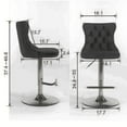 thumbnail image 2 of Swivel Bar Stools Set of 2, Adjustable Counter Height Barstools with High Back, Button Tufted and Nailheads Trim, Velvet Upholstered Bar Chairs for Home Bar Kitchen Island Cafe,Gray, 2 of 9