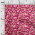 thumbnail image 1 of oneOone Cotton Poplin Twill Fuschia Pink Fabric Leaves & Flowers Floral Fabric For Sewing Printed Craft Fabric By The Yard 56 Inch Wide, 1 of 4