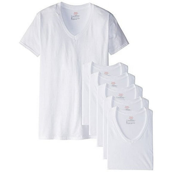 Hanes Mens White V-Neck T 6-Pack XXX-Large, White - 6 Pack