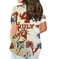thumbnail image 4 of gakvbuo Plus Size Summer Tops For Women 2023 Trendy Plus Size Tops For Women Independence Day Sexy V-Neck Blouse Lace Casual Loose Summer Short Sleeve Blouse, 4 of 6