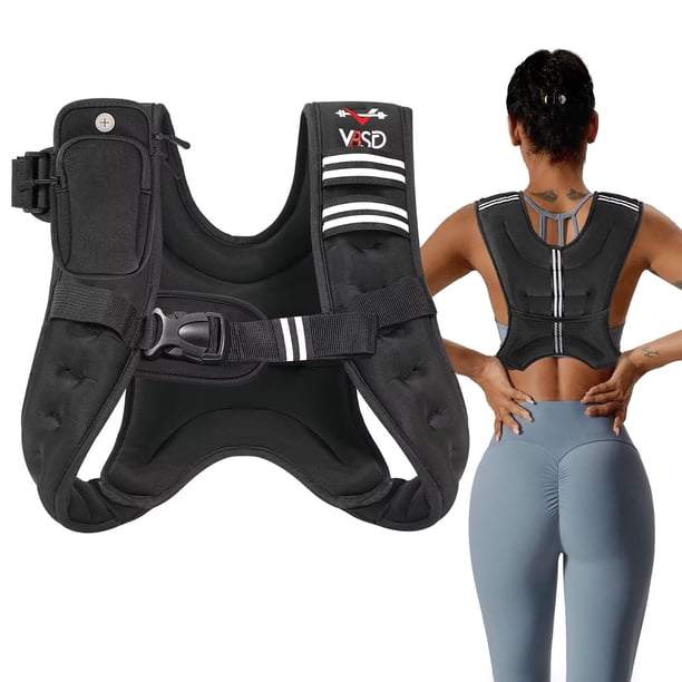Chaleco pesado VBSD de 2,7 kg para hombres y mujeres, ajustable