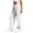 White, variant on WIZUTIZ Women's High Waist Wide Leg Pants Elastic Waist Loose Fit Full Length Casual Trousers Slimming Soft Flowy Elegant Versatile Elegant