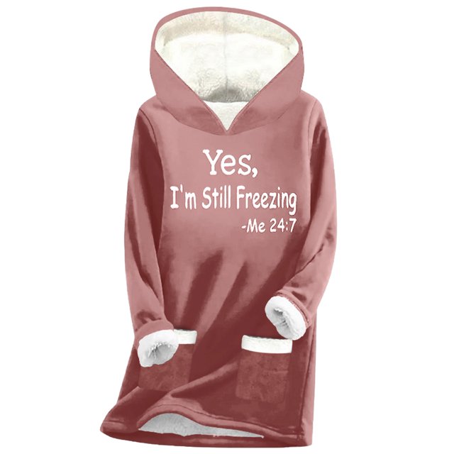 KIHOUT Chandail à Capuchon à Col Rond pour Femmes, Imprimé Numérique, Peluche et Épaissi, Mode Décontractée, Manches Longues, Taille P-2TG