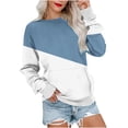 thumbnail image 2 of Antinious Womens Long Sleeve Crew Neck Sweatshirt Casual Pocketed Workout Tops,Sweatshirt for Women,Going Out Tops for Women,Blue,XXL, 2 of 5