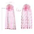 thumbnail image 2 of LoomJoyz 11 Inch Pink Glitter Christmas Tree Topper Bow - 3 Yards Ribbon Streamer Tails Holiday Decor, 2 of 9