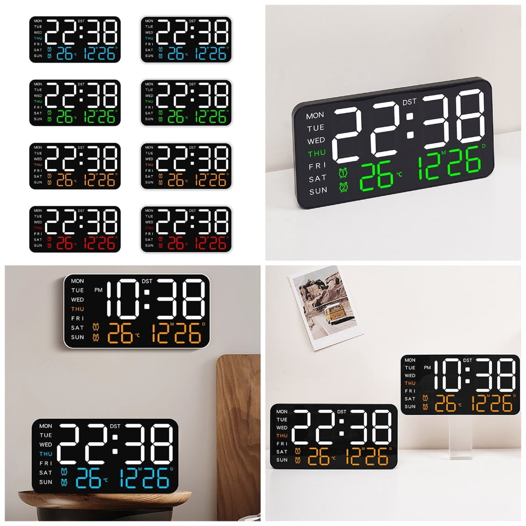 Modern LED Digital Clock With Calendar Week For Living Room Gym Timepieces