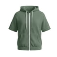 thumbnail image 6 of WRFWUL Womens Zip Up Short Sleeve Hoodies Open Front Fall Hooded Pullover Sweatshirt with Pockets, 6 of 7