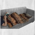 thumbnail image 6 of Vintage Soft Flannel Fleece Throw Blanket, Strikes Pattern in Brown Colors Curved Spiral Lines, Cozy Plush for Indoor and Outdoor Use, 50" x 60", Multicolor, by Ambesonne, 6 of 6