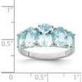 thumbnail image 3 of Sterling Silver Rhodium Aqua Ring (Size 6) Made In India qdx870-6, 3 of 5