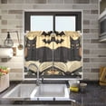 thumbnail image 4 of Yayeee Kitchen Curtains Tier Pair Light Filtering 27"x36" Rod Pocket Short Cafe Window Panel, Beige Halloween Cat, 4 of 7