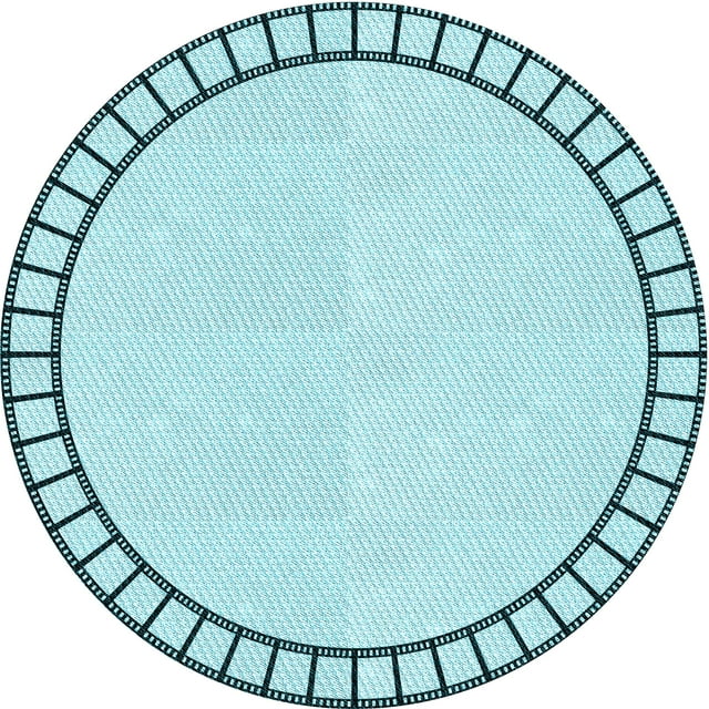 Ahgly Company Tapis Rond Lavable en Machine Intérieur Transitionnel Bleu Électrique, 5 Pieds Rond