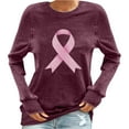 thumbnail image 2 of Pohista Pink Breast Cancer Top Woman Sweatshirt Fashion Tops Trendy Fall Long Sleeve Shirts for Women Blouses My Items, 2 of 4
